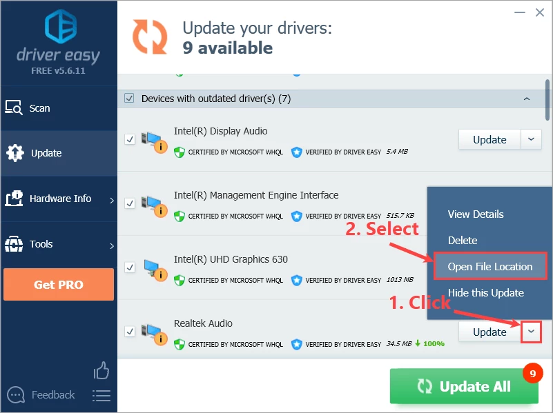 Driver Easy — skærmbillede 2